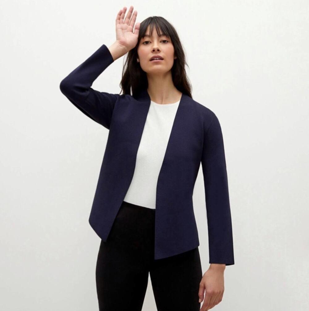 MM Lafleur Woolf Jardigan in Navy Blue size Small minimalist neutrals classic